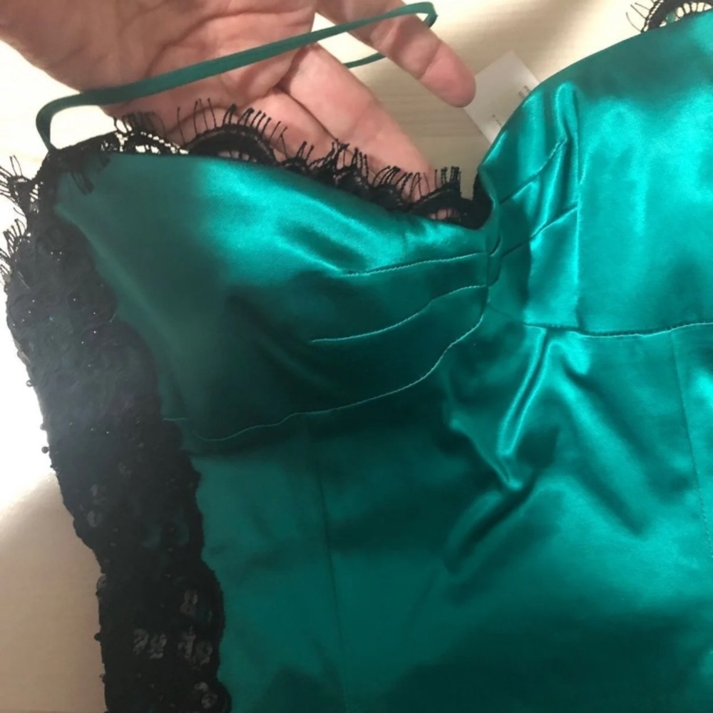 Green satin Dress